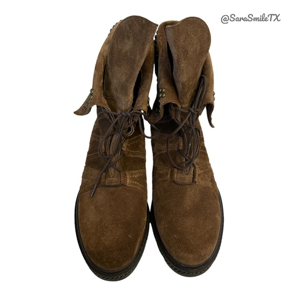 STUART WEITZMAN - Yadastud - Brown Suede Bronze Stud Moto Ankle Boots - NWOT - Picture 8 of 16